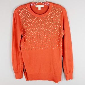 Michael Kors | Orange Gold Beaded Sweater - H11
